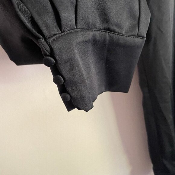 Abercrombie & Fitch Women S Black Satin Ultra High Rise Button Cuff Joggers Pant - Picture 6 of 10